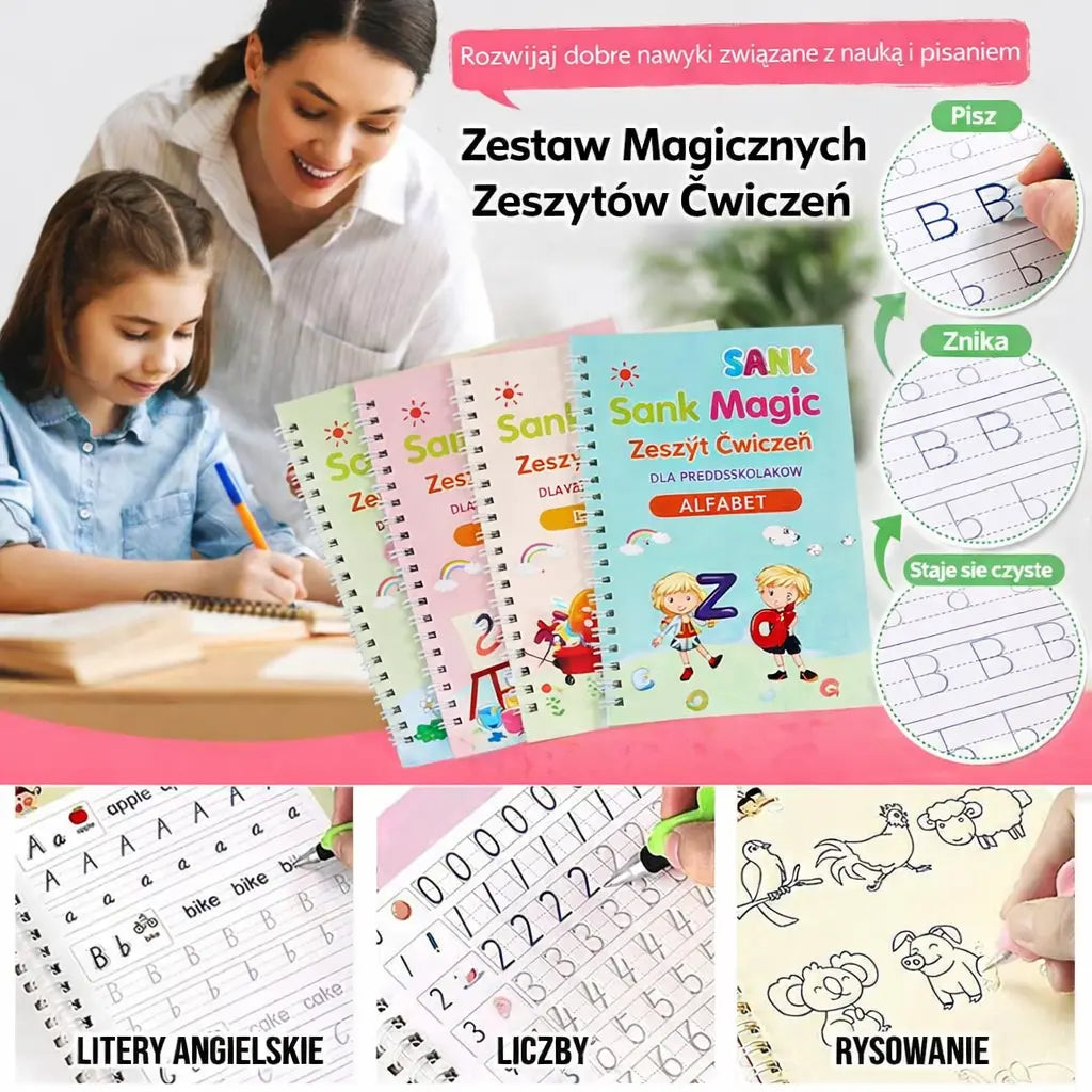 Pisuś – Zestaw 4 książeczek do nauki pisania