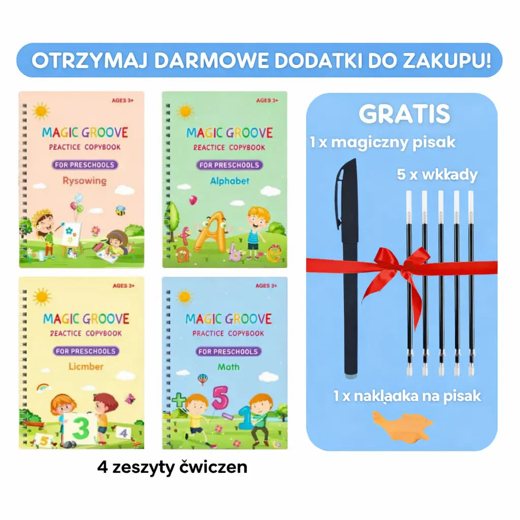 Pisuś – Zestaw 4 książeczek do nauki pisania